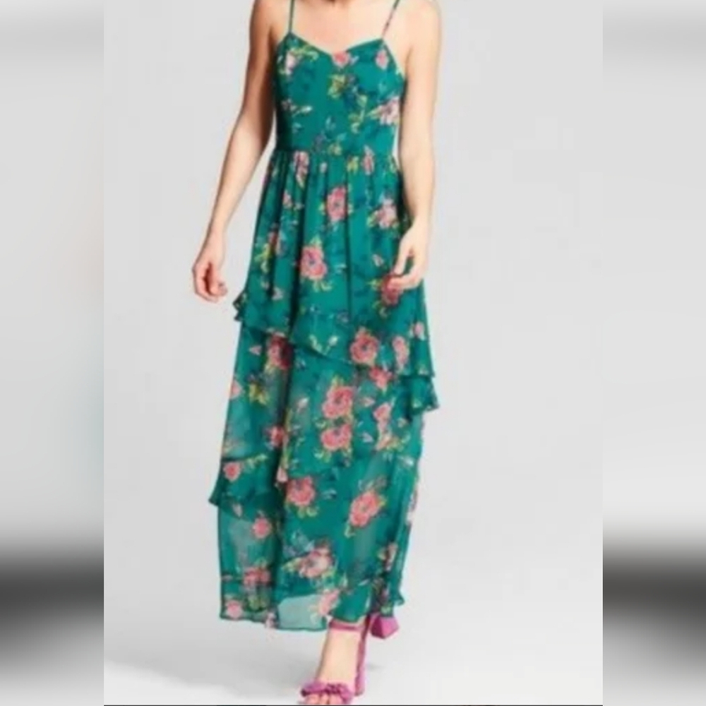 Xilaration maxe Floral Print Ruffle dress.